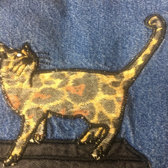 LEOPARD CAT DENIM TOP Jacket Shacket Size 20 but fits like an XL - Picture 12 of 14